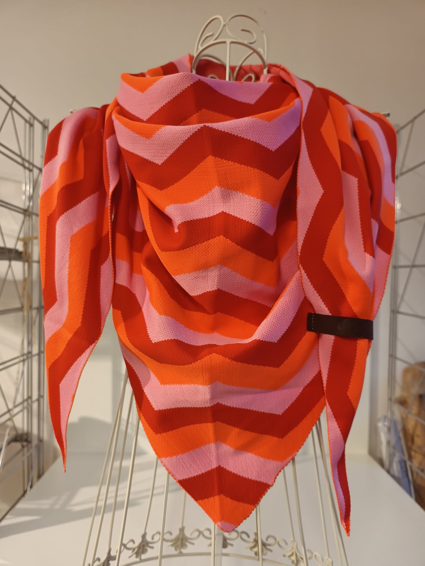 Schal orange, rot, rosa