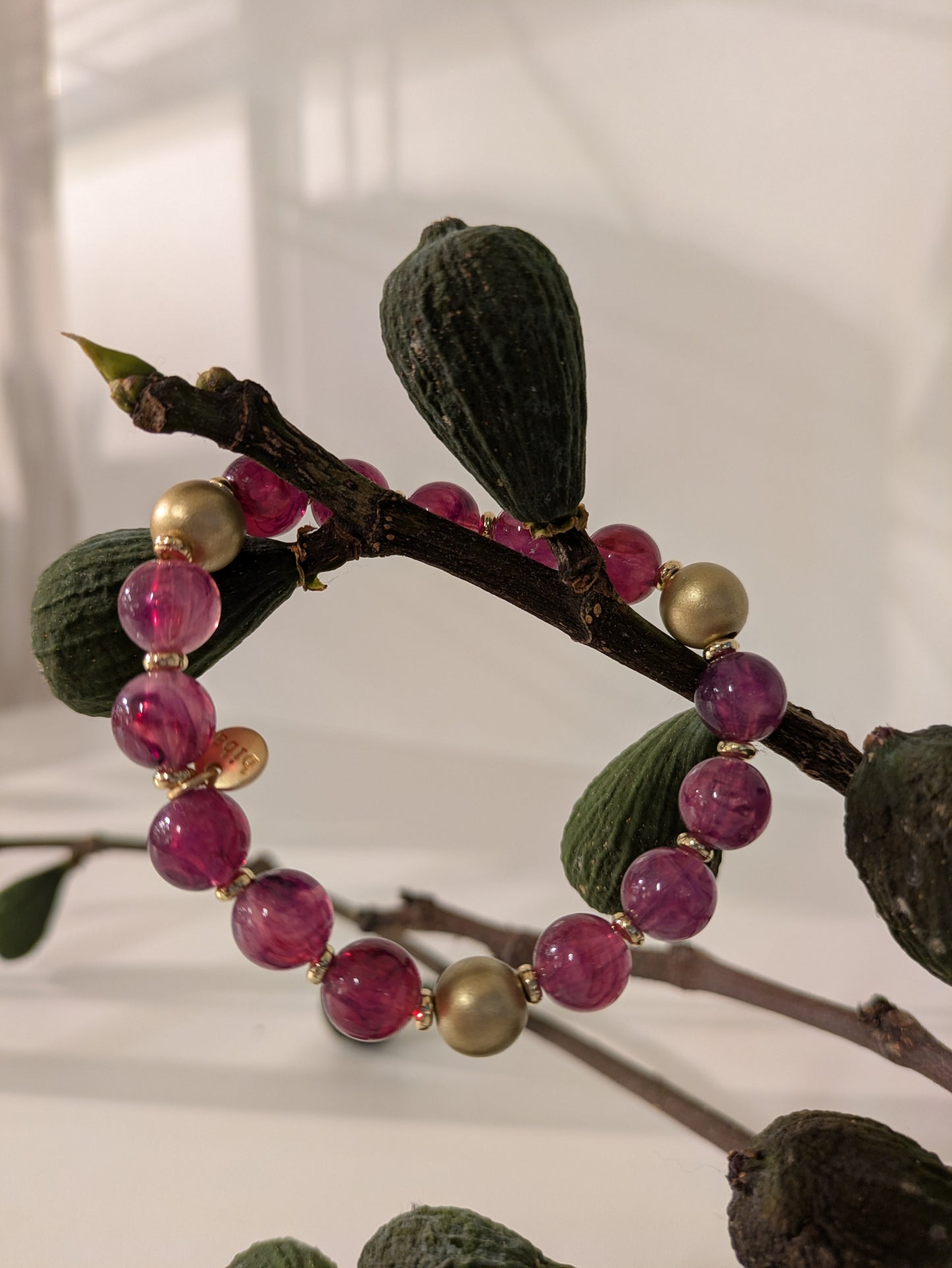 Armband Pflaume/Gold