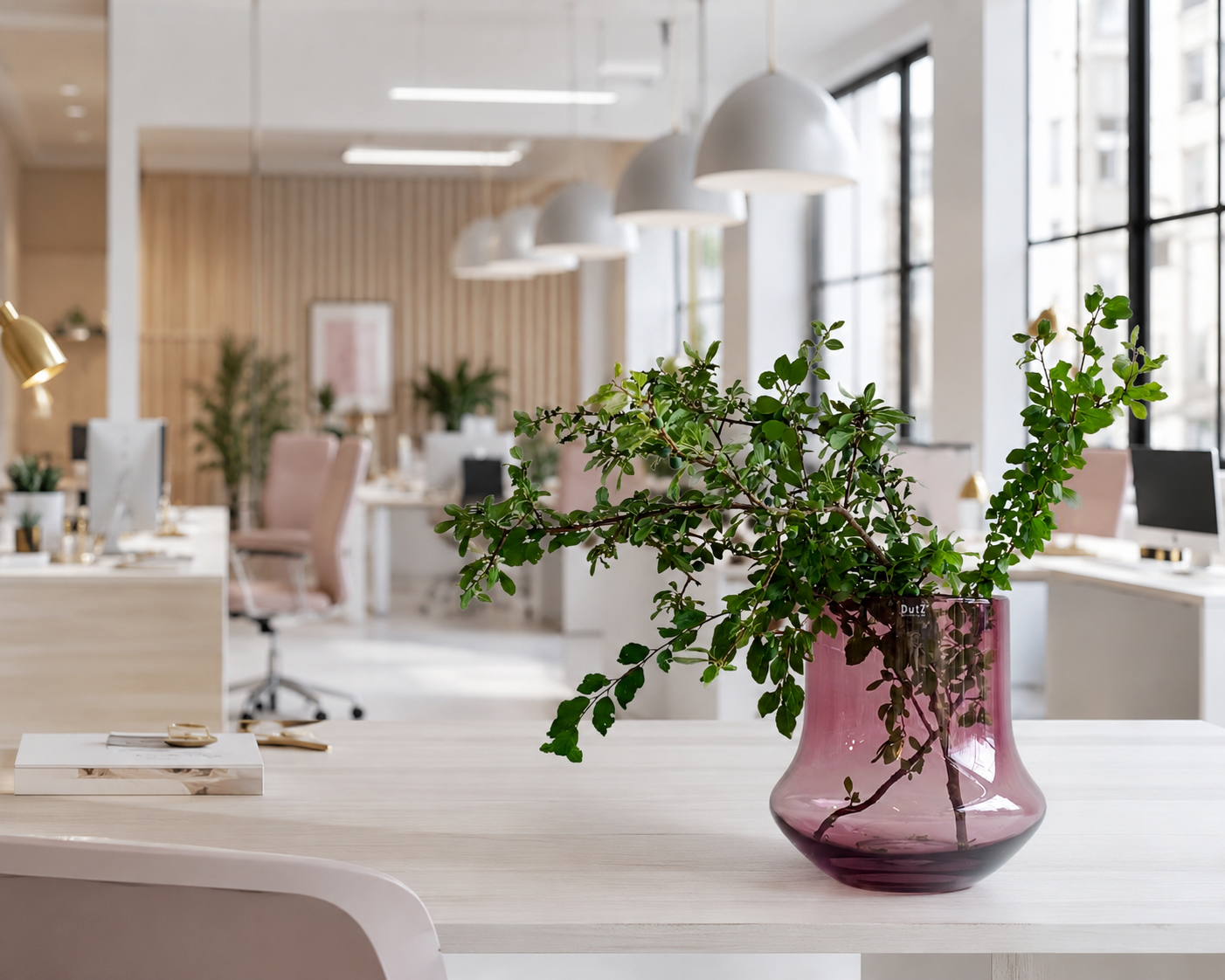 Dutz Vase Bara Aubergine Transparent