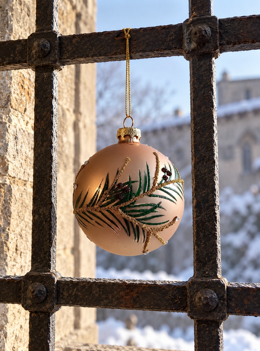 Christmas Glaskugel mit Tannenzweig