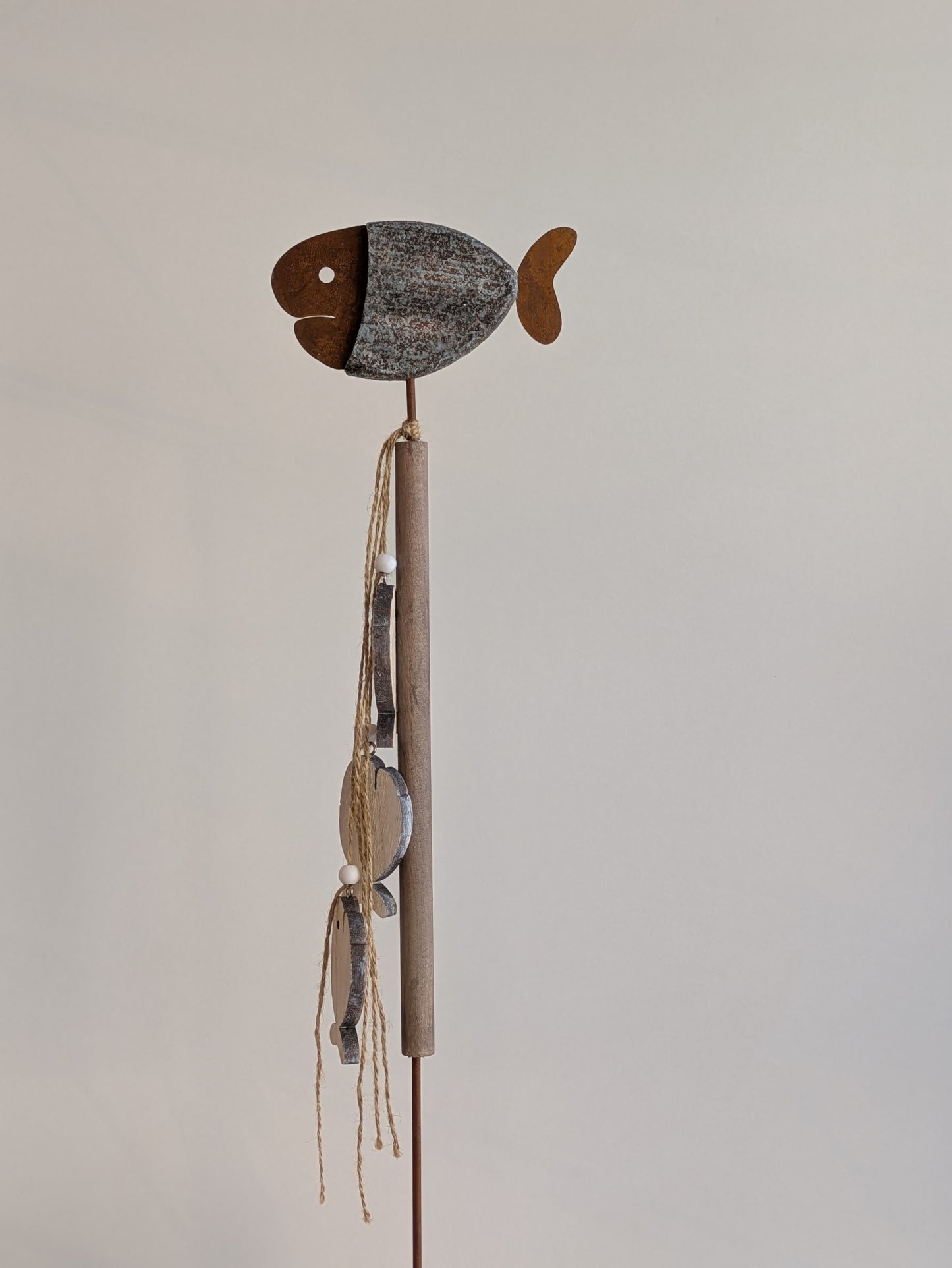 Fischstecker Holz Metall