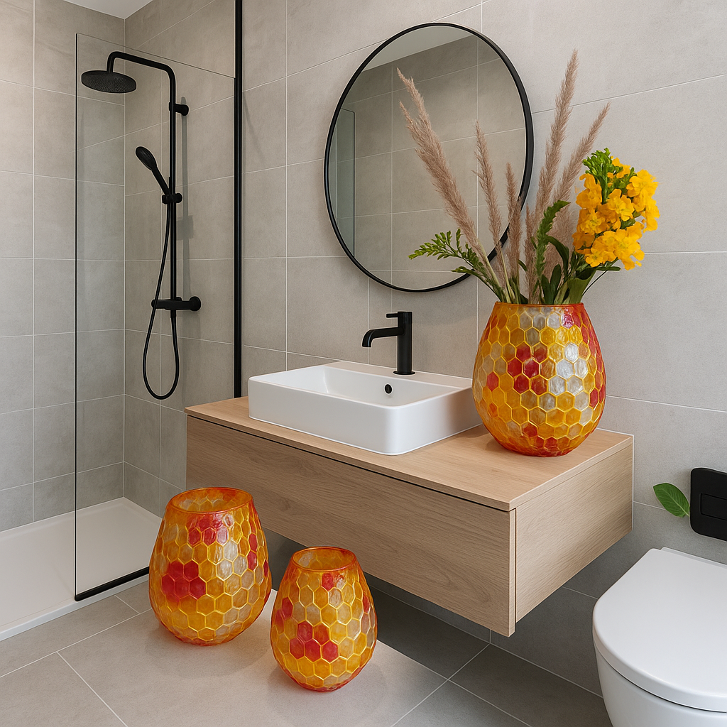 Glas "Salimata Yellow Pink" von PTMD