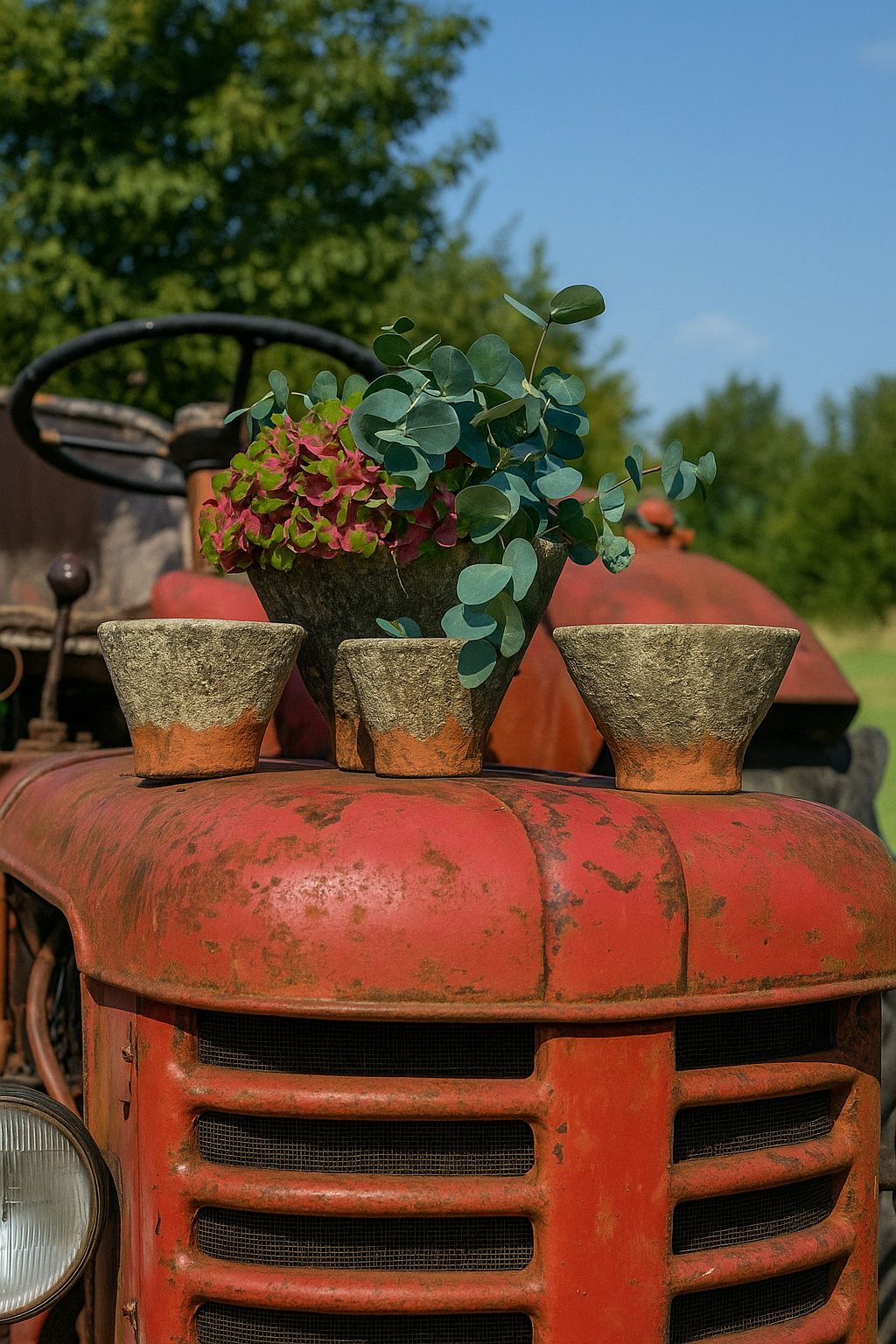 Topf Zement mit Harz