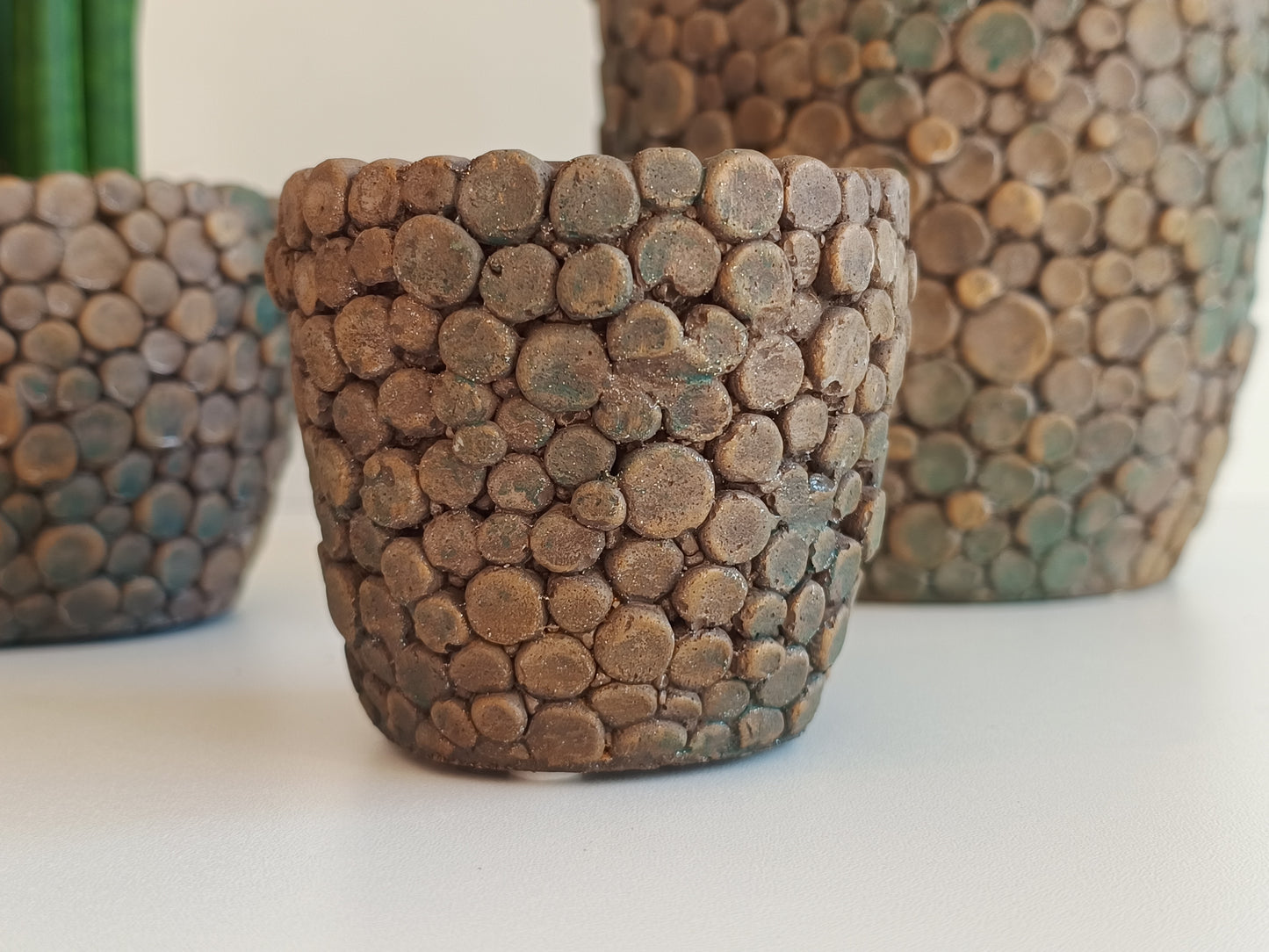 Übertöpfe "Jannicke Black Zement" von PTMD