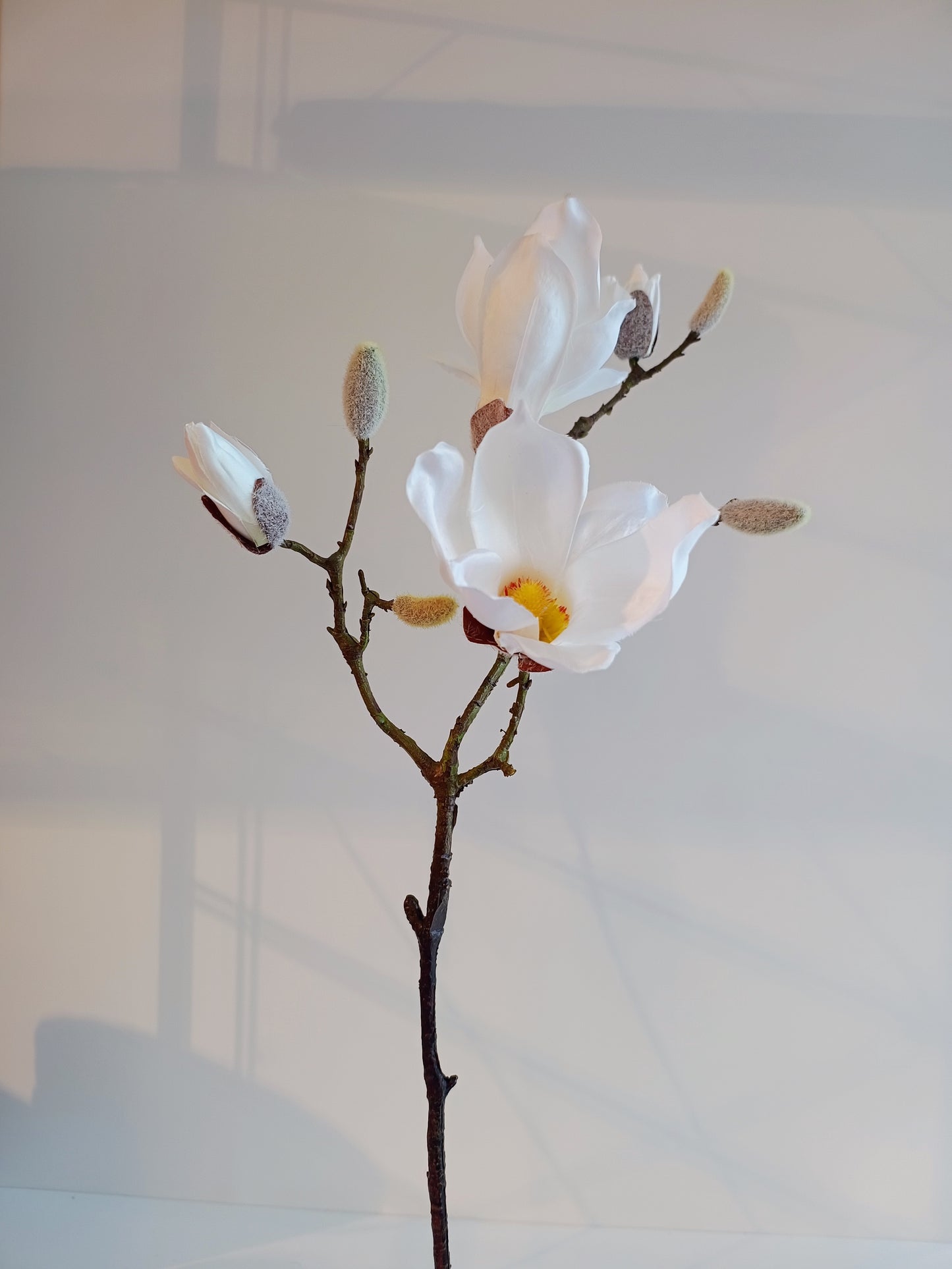 Magnolienzweig rosa und weiß Seidenblume