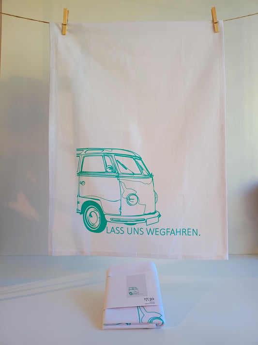 Geschirrhandtuch Bulli - Lass uns wegfahren von 17;30 Hamburg