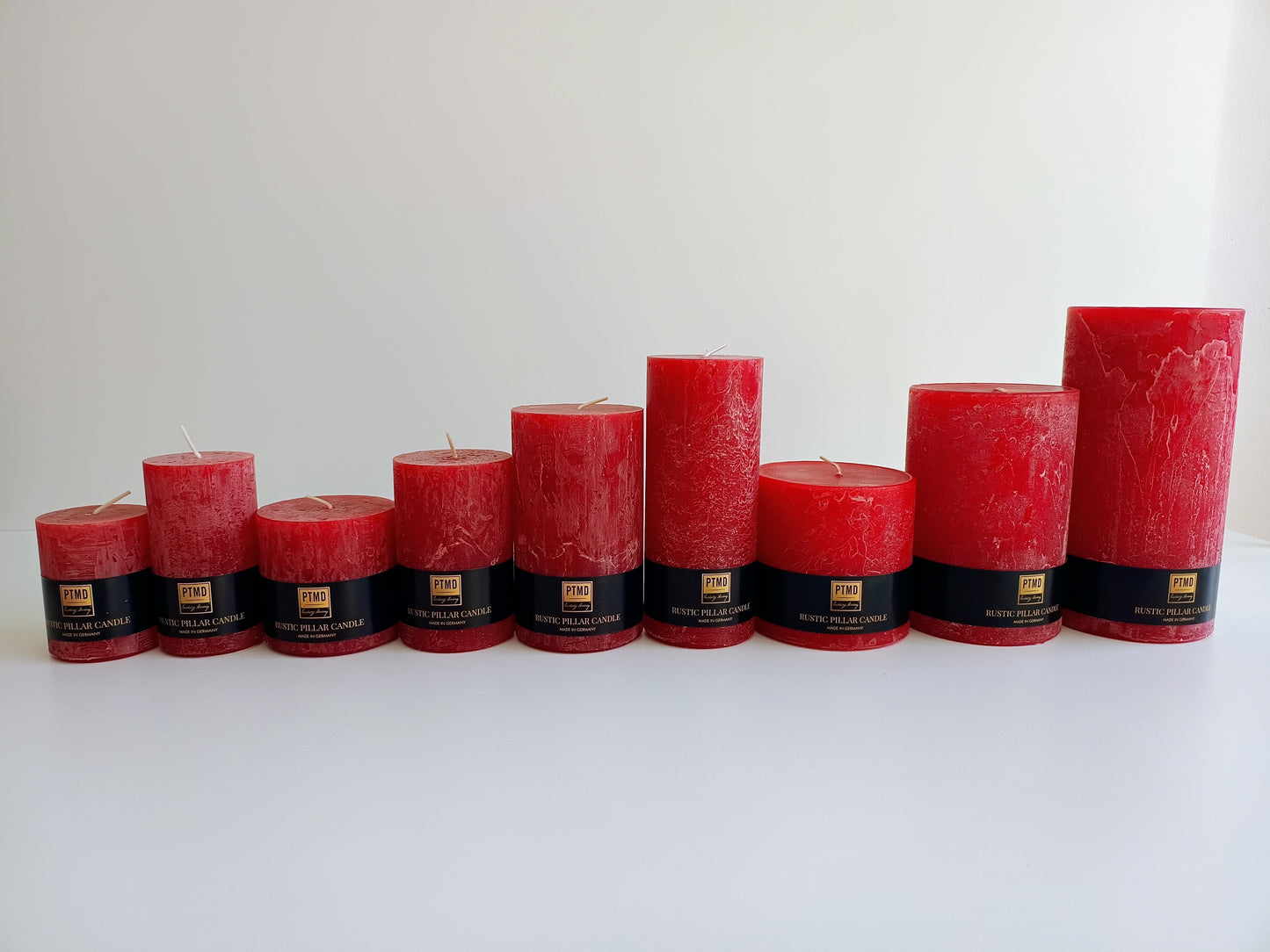 Stumpenkerzen von PTMD ruby red