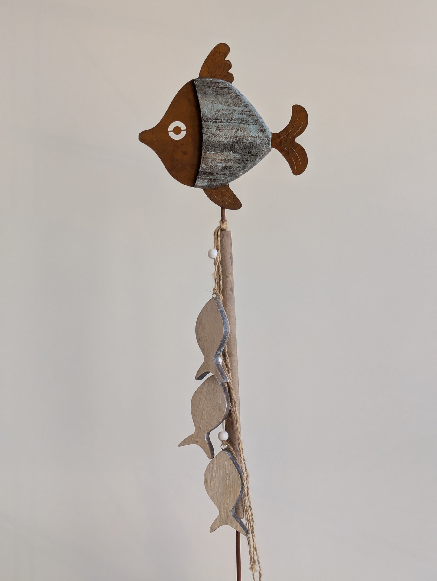 Fischstecker Holz Metall