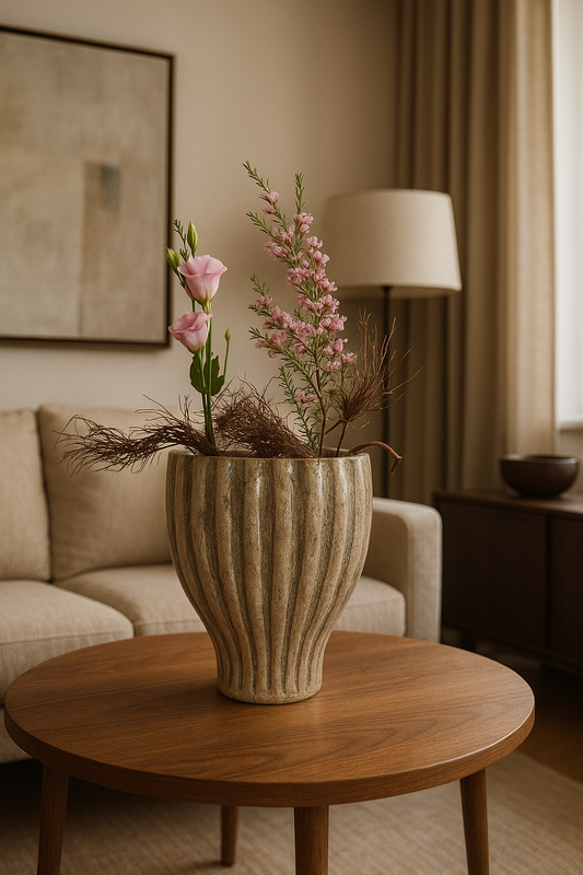 Vase "Trish Cream" von PTMD