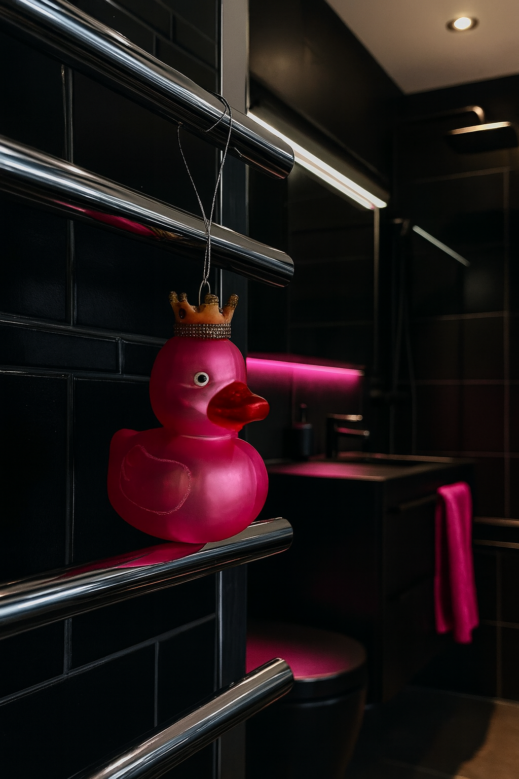 Quietsche-Ente-Anhänger Prinzessin Pink