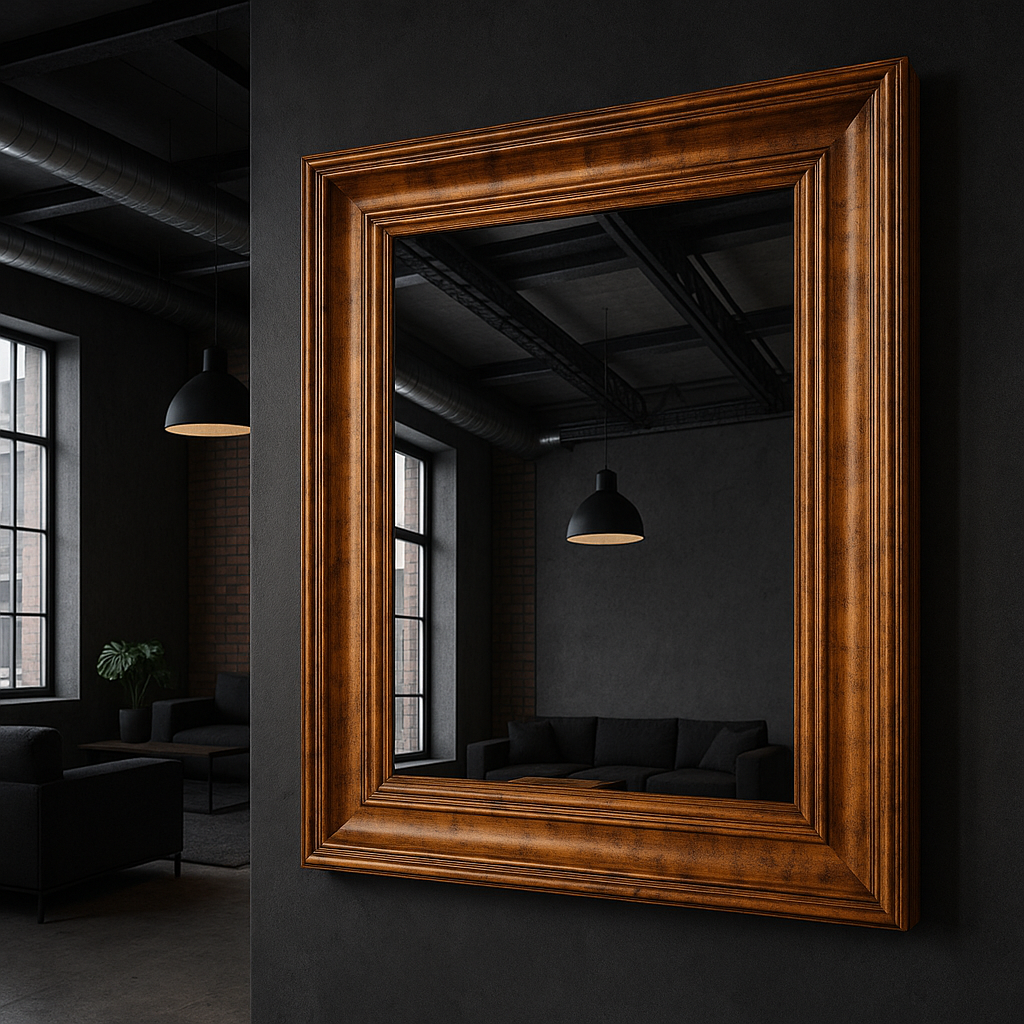 Rustikaler Wandspiegel mit edlem Holzrahmen